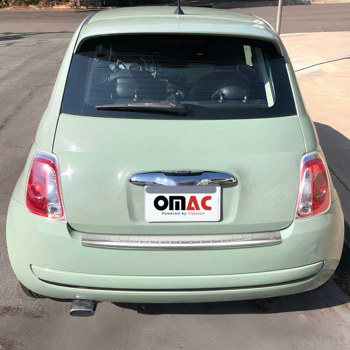 FIAT 500C Bumper Sill Cover - Rear - Omac - Brushed - Silver - '12-'16